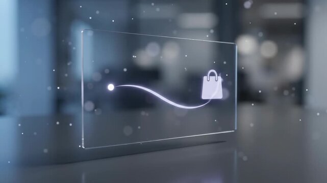 Transparent Shopping Route Interface in Modern Office