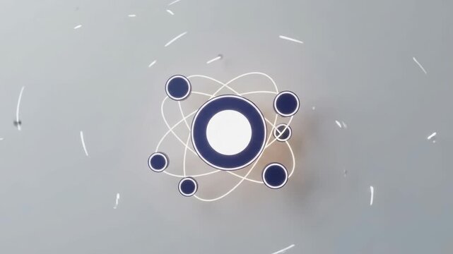 Abstract Network Nodes Orbiting Central Ring