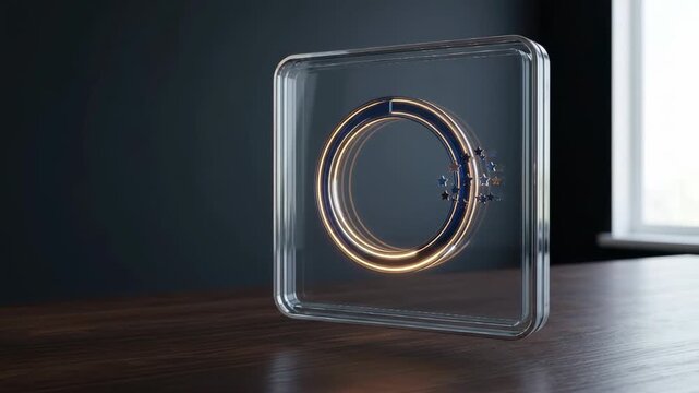 Circular Digital Interface Ring on Transparent Panel