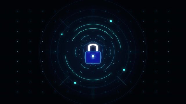 cybersecurity lock technology security protection digital network data privacy encryption system