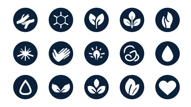 core values solid icon set with company principles, diversity, collaboration, vision, mission, sustainability, respect, and corporate culture symbols. Stock Vector