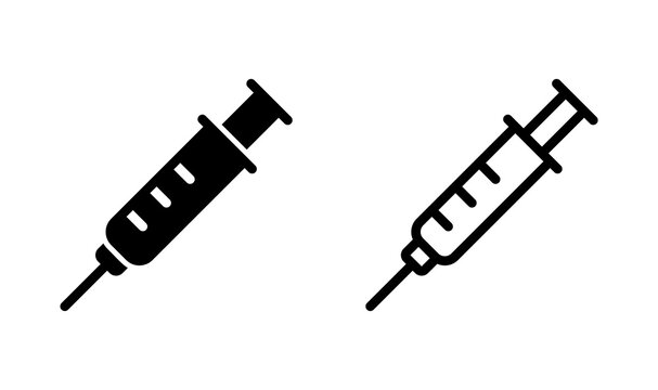 Syringe icon vector. injection icon. vaccine icon