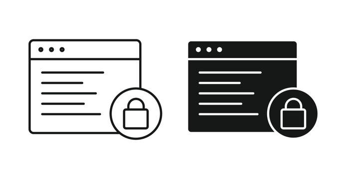 Web page security concept. Digital safety and data protection icon. Secure website login and privacy. Online protection and cybersecurity symbol. Secure internet browsing
