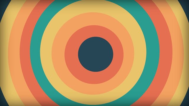 Colorful retro concentric circles pattern with vintage style