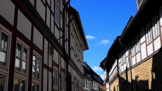 goslar historic cityscape in the german harz mountains 4k video with a pan