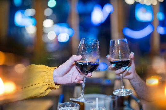 food and Drink, wine red and for a friendly, in a bar or a restaurant