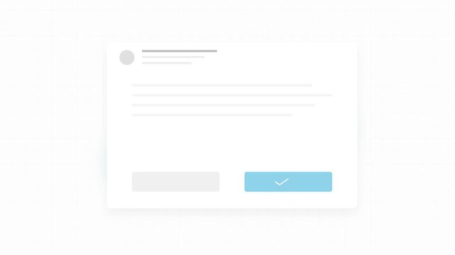Clean UI Popup Window with Download Button Animation on Grid Background