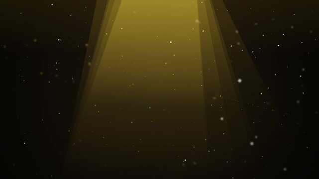 Golden Spotlight Shining Down on Floating Particles, Abstract Background