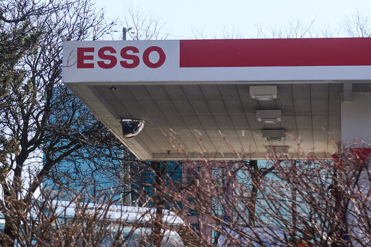 Esso gas station company logos and signs in Toronto
