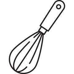 Fototapeta premium Kitchen Whisk Line Art Icon