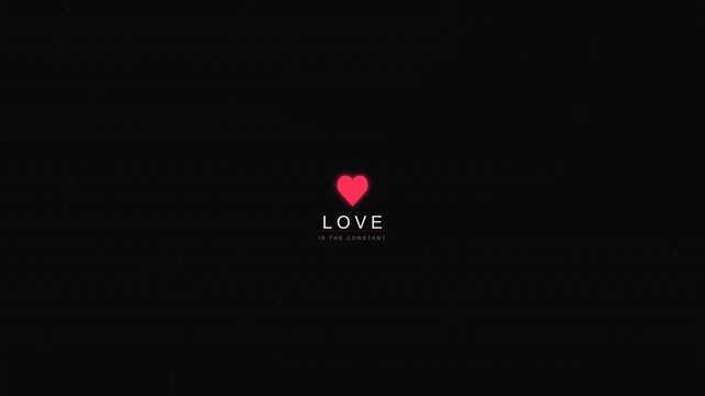 Minimalist Red Heart Logo Animation with Love Text Romantic Valentines Day Concept