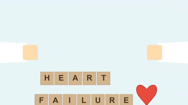 Heart Failure Concept Scrabble Tiles Forming Words With Red Heart Icon