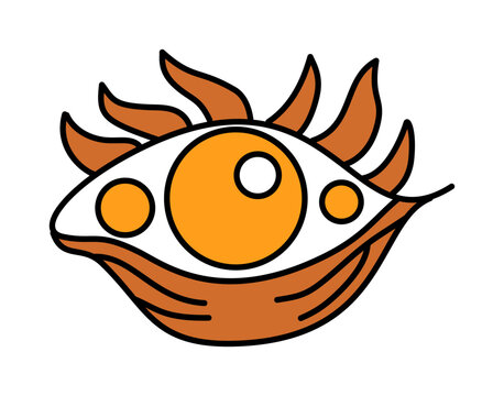 creepy surreal monster eye with multiple sharp glowing pupils