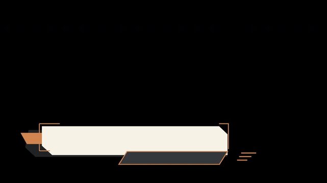 Copper editorial lower third with angular bracket accent
