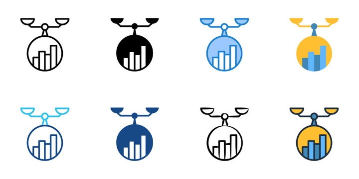Stability icons set multiple style collection. Editable stroke 