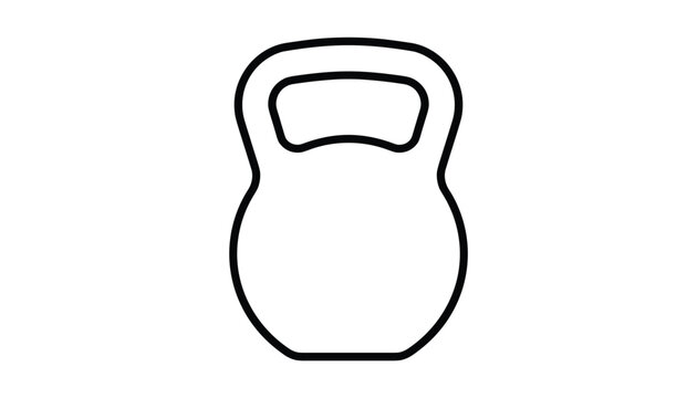 Robust line art icon of a kettlebell, a versatile strength training weight, symbolizing fitness, exercise, and active lifestyle.