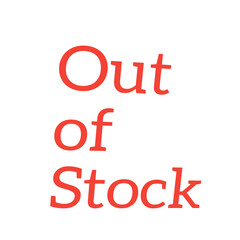 Bright red bold typography warning message stating out of stock isolated against plain transparent background © Raza Visual Lab