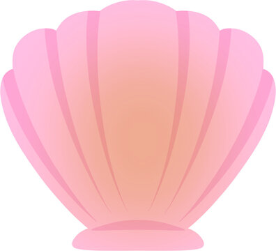 Elegant pink seashell icon for summer beach vacation and nautical marine design themes