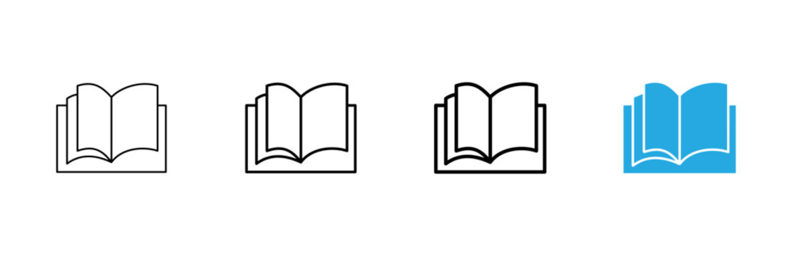 Book icon vector. open book sign and symbol. ebook icon