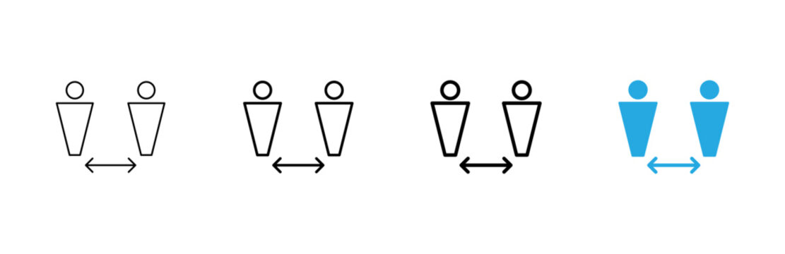 Social distance icon vector. social distancing sign and symbol. self quarantine sign
