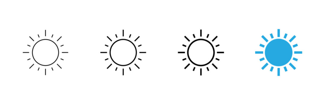 Sun icon vector. Brightness sign and symbol