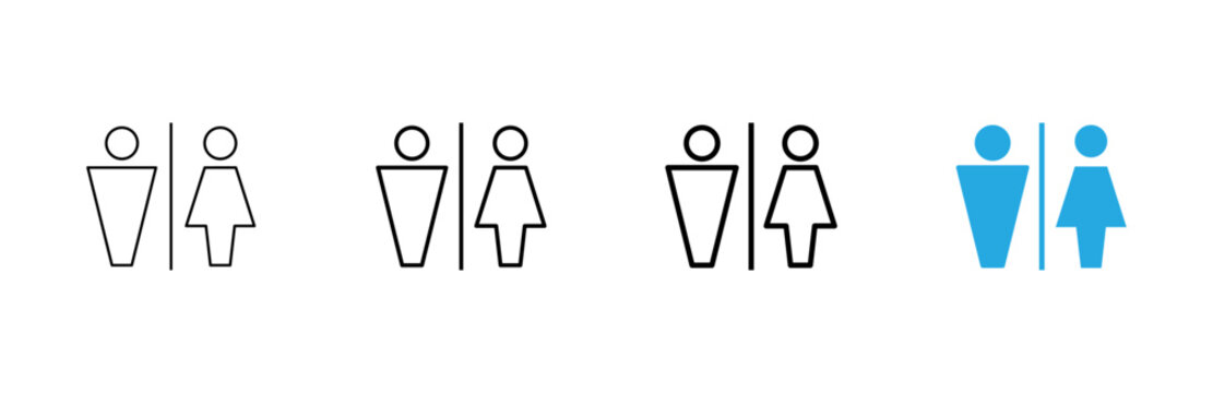Toilet icon vector. Girls and boys restrooms sign and symbol. bathroom sign. wc, lavatory