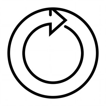 Circular refresh arrow icon in minimalist line style