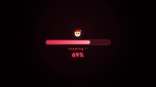 Premium 4K UI animation of a festive Santa hat loading bar. Features a swinging pendulum hat, flowing velvet red gradient, strict 'loading/success' text states, and an absolute precision One-Shot JS s