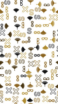 Seamless pattern of graphic symbols