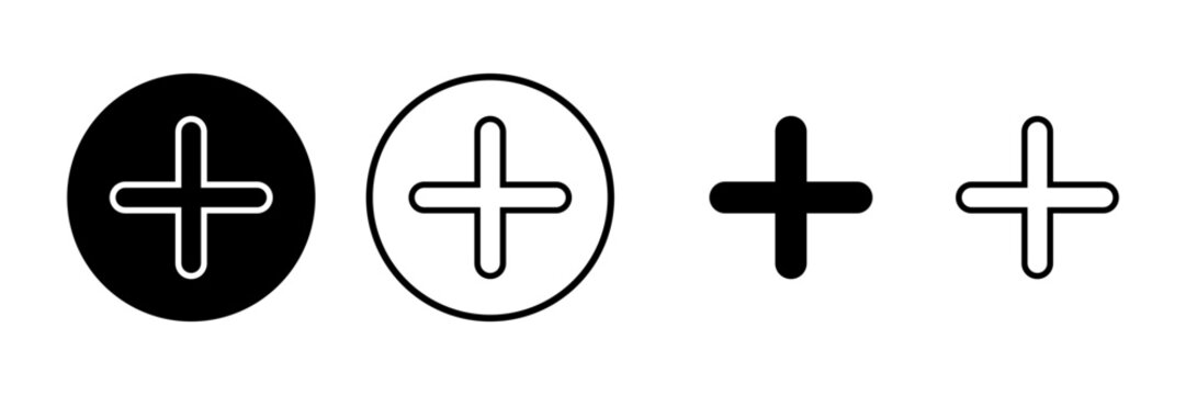 Plus Icon vector illustration. Add plus sign and symbol
