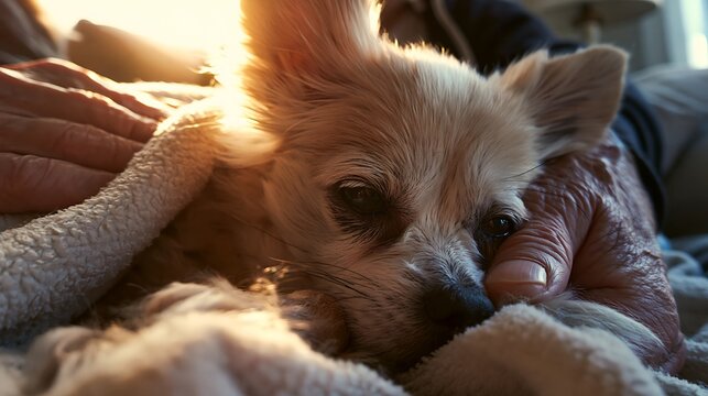 Senior Dog Care Concept