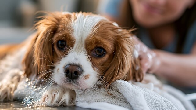 Pet Bath Time Concept