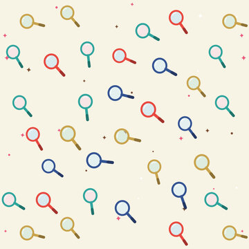 Magnifying glasses pattern on light background for search.