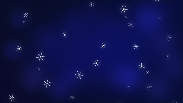 falling snow vector icon loop, blue winter background texture, snowflake pattern