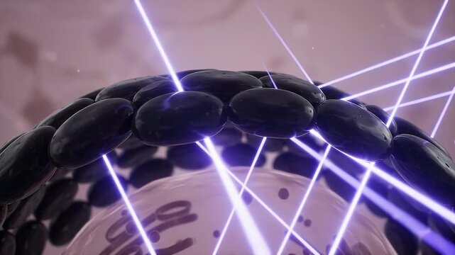 Electric-Violet Ultraviolet Radiation Beam Influx on Cell