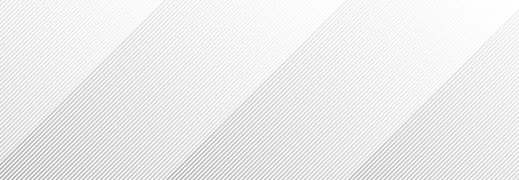 Thin diagonal parallel line background. Slanted silver stripes wallpaper. Vector grey geometric tech template texture for banner, poster, brochure, print, flyer, card, presentation, cover