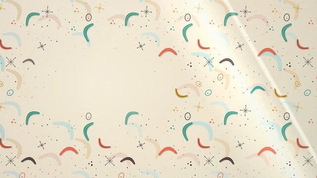 Mid Century Boomerang Atomic Pattern Drifting Retro Seamless Loop