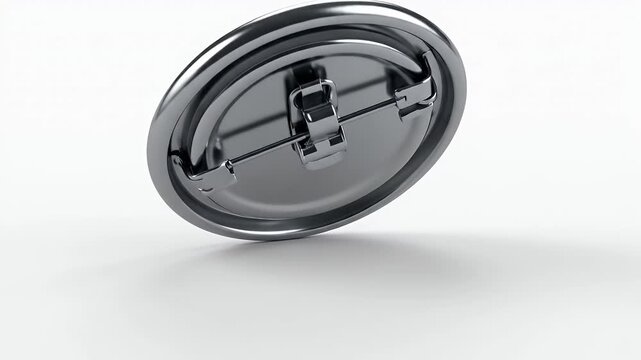 Blank Round Pinback Button with Metal Clasp, Isolated on White Background - 3D Render