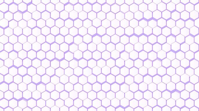 Purple hexagonal grid geometric pattern abstract background loop