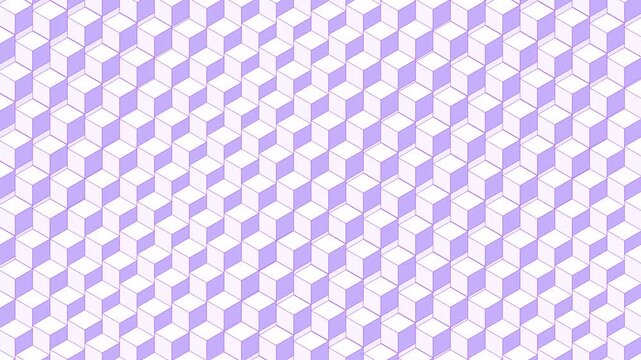 Abstract purple geometric cube pattern seamless loop motion background