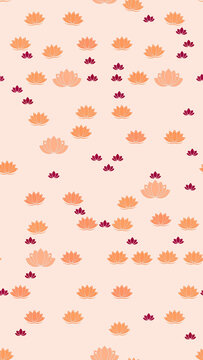 Seamless pattern of stylized lotus flowers