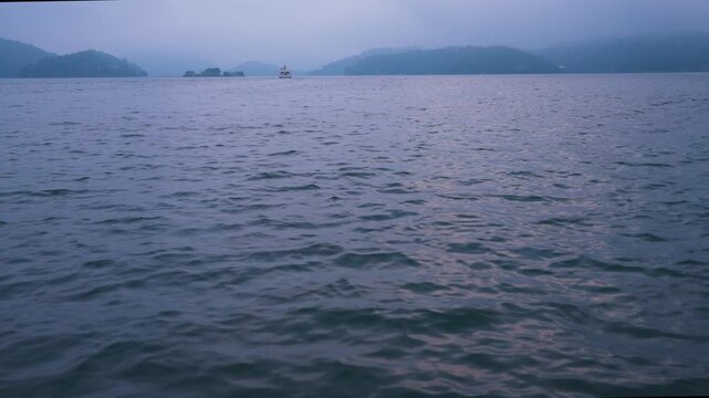 Sun Moon Lake during the blue hour in Taiwan