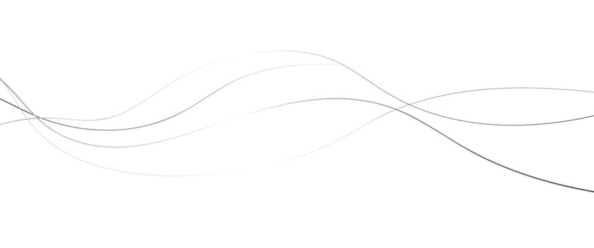 Parallel white and grey wavy lines flowing on black background
