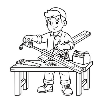 Skilled craftsman using precision tools at workbench, concept for industry publications, equipment suppliers and trade training
