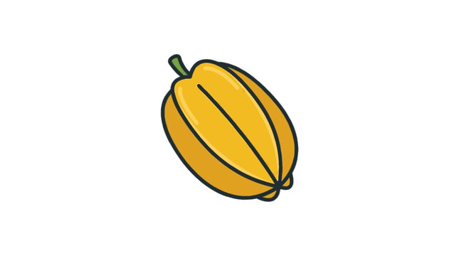 Star fruit flat vector illustration isolated on white background