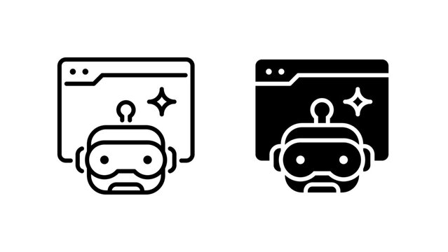 Web AI Agent Icons, Dual Style Icon Set
