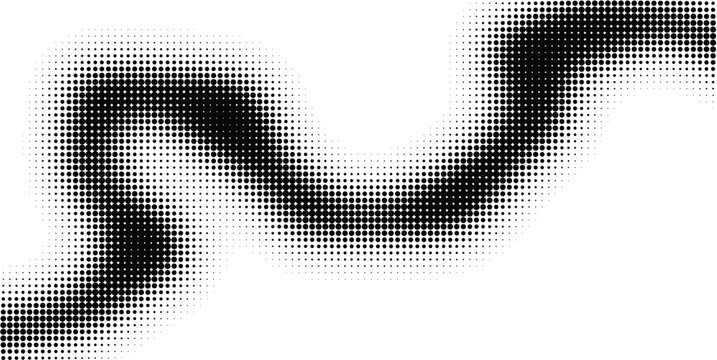 Abstract halftone wave ribbon background dynamic dotted design element