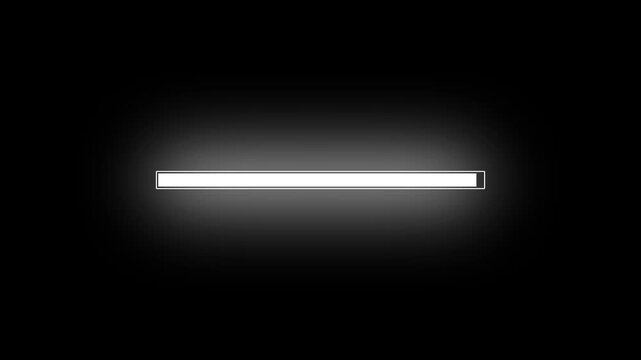 Glowing white Loading Progress Bar Animation Isolated on Black Background 4 k video...