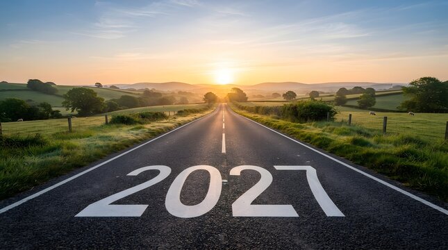 Embarking on a new journey a radiant sunrise greets the year 2027 symbolizing hope fresh starts and limitless possibilities ahead for everyone