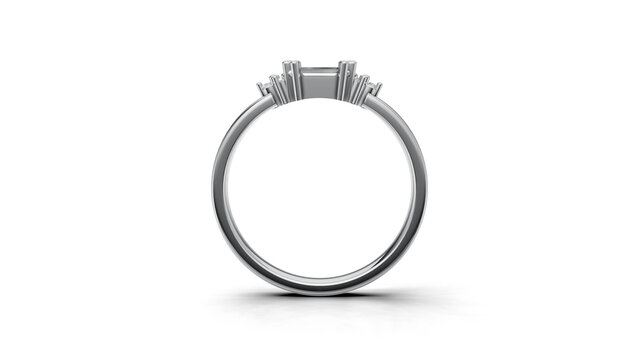 silver ring with diamonds